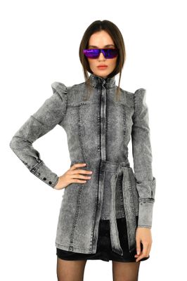 Low High Gray Denim Jacket