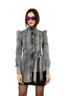 Low High Gray Denim Jacket