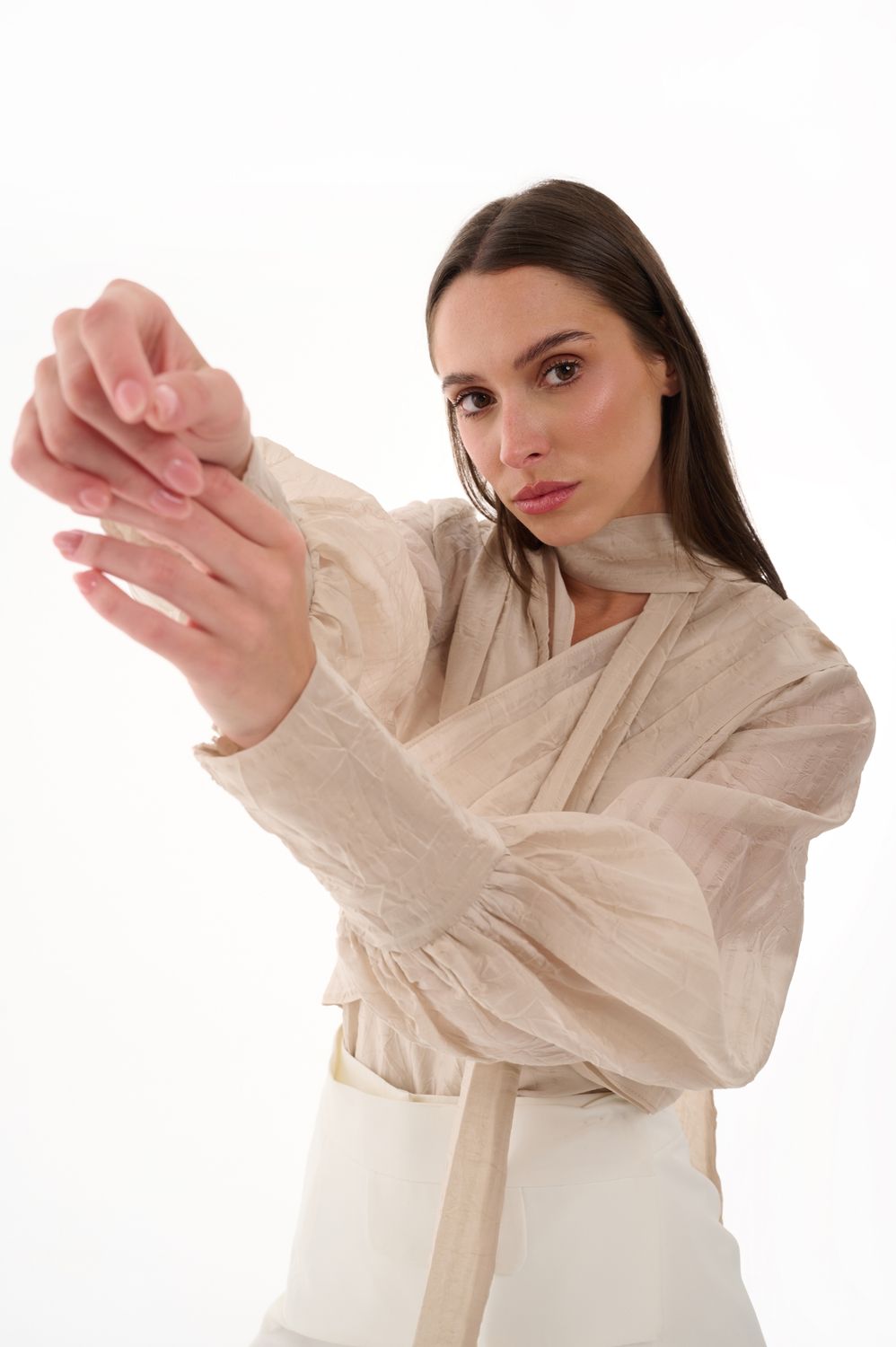 Pearl Beige chiffon koresha Blouse