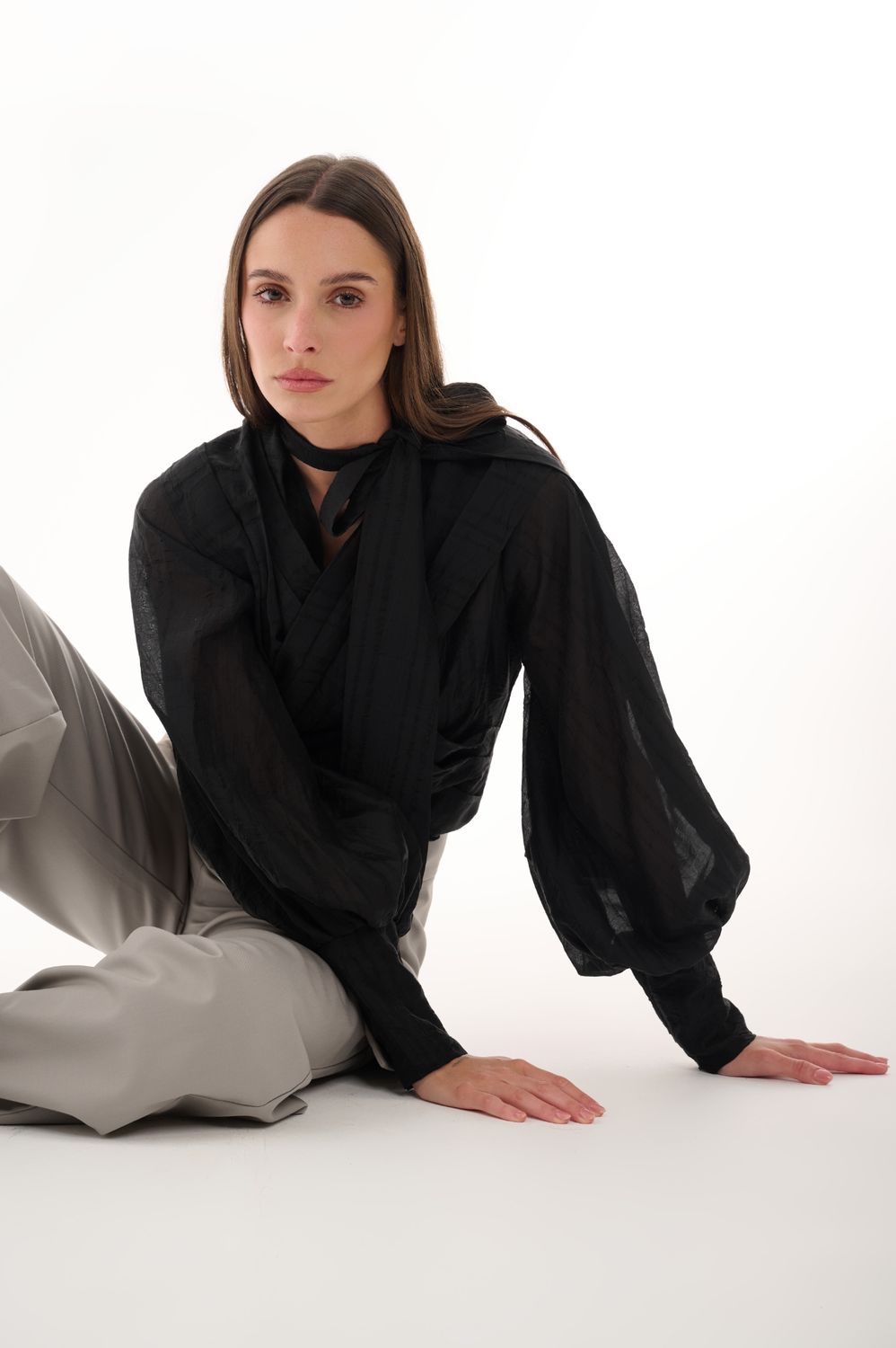 Black chiffon koresha Blouse