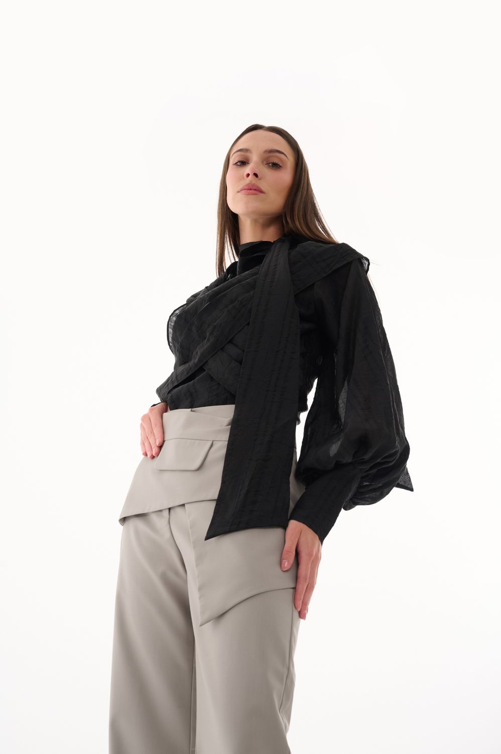 Black chiffon koresha Blouse