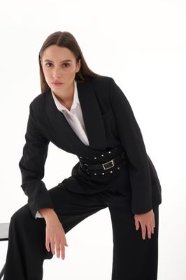 Black Blazer with separated Belt