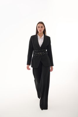 Black pants with separated mini skirt (2 pieces)