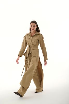 Wide leg pants in Beige color