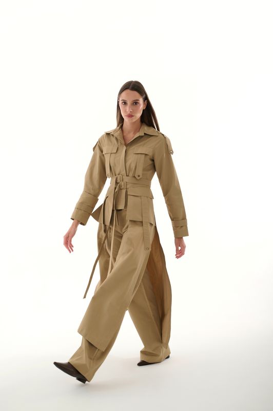 Wide leg pants in Beige color