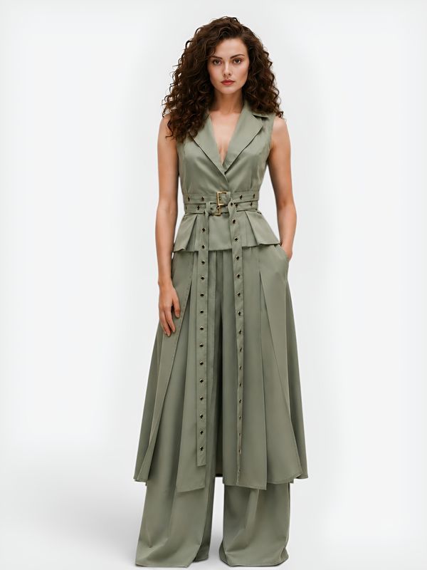 Olive Green Vest dress