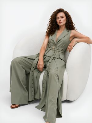 Olive Green wide leg pants