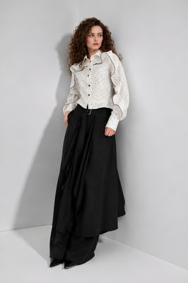 Crop Polka dots white blouse