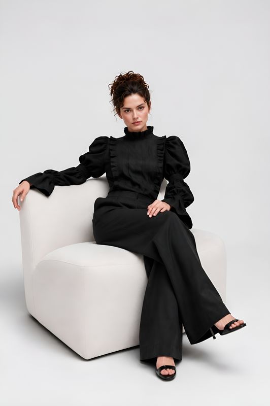 Black Chiffon koresha Blouse (outlet)