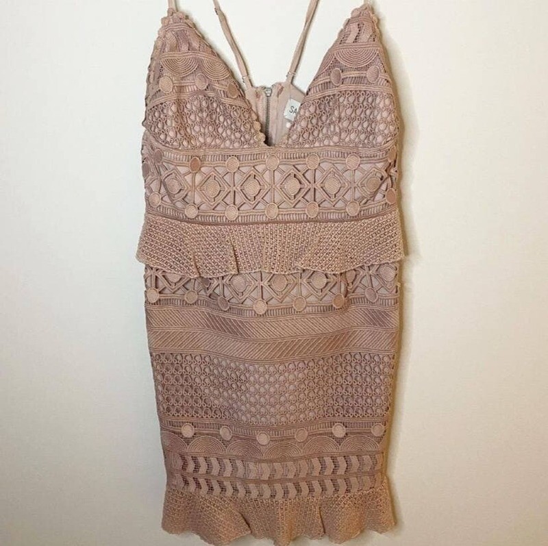 Mauve plunge neck mini dress