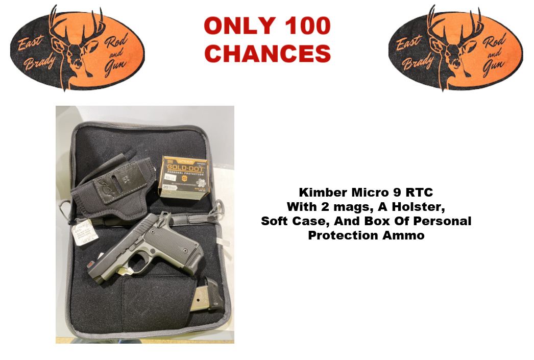 Kimber Micro 9 RTC  With 2 mags, A Holster,  Soft Case, And Box Of Personal Protection Ammo