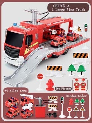 Fire Trucks Toy with Water Spraying Function Plus Pull Back Friction-Powered Vehicles