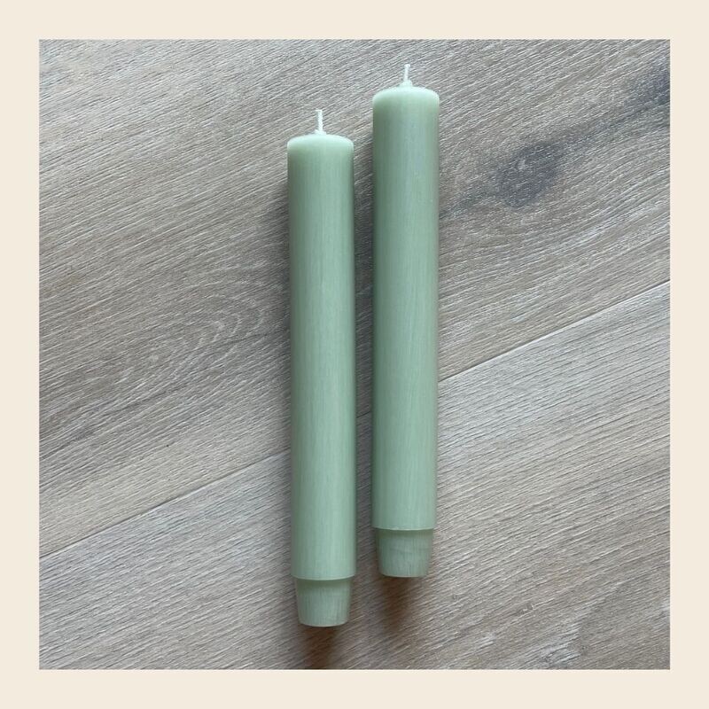 Dikke dinerkaars - lichtgroen 12u
