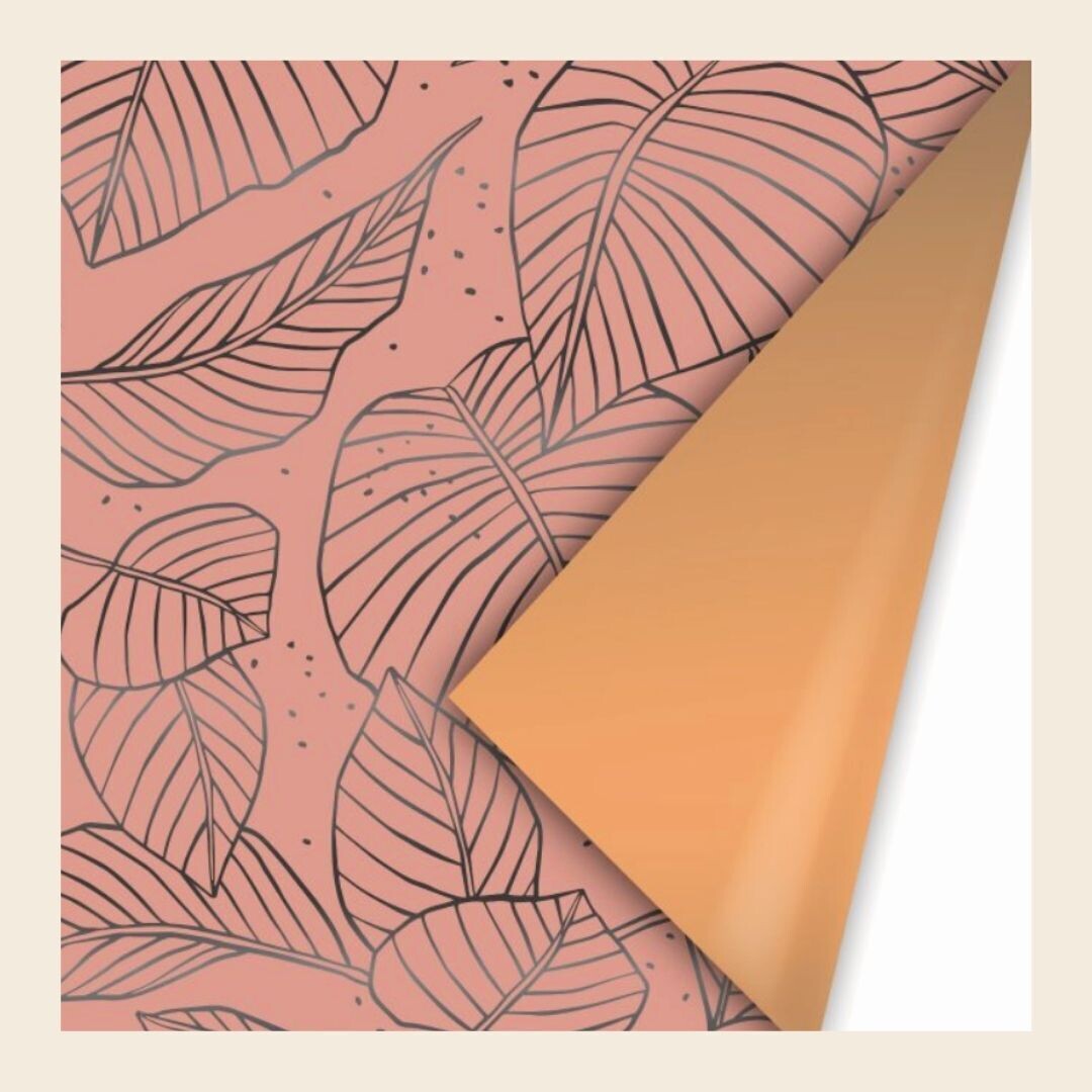 Cadeaupapier - Pink leaves
