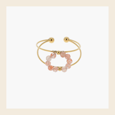 Ring - Elly roze goudkleurig