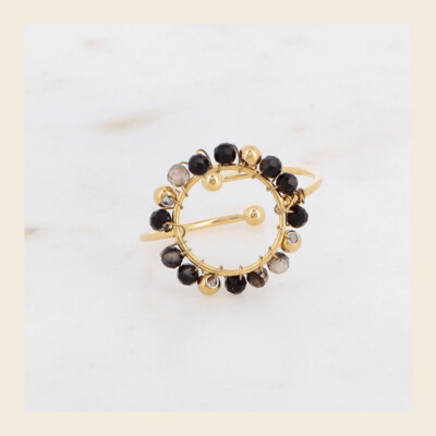 Ring - Cercle black goudkleurig