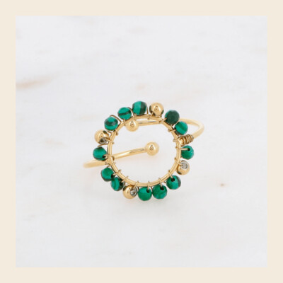 Ring - Cercle green goudkleurig
