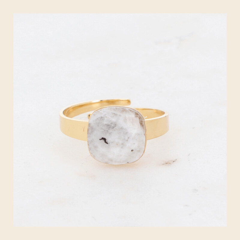 Ring Stella marmer - goudkleurig