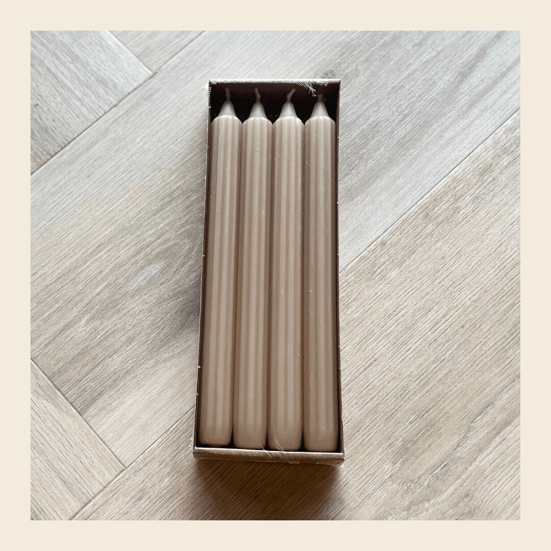Grooved candles - Apricot