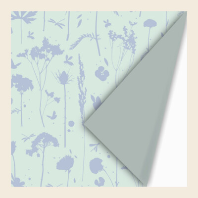 Cadeaupapier - bloemenprint groen