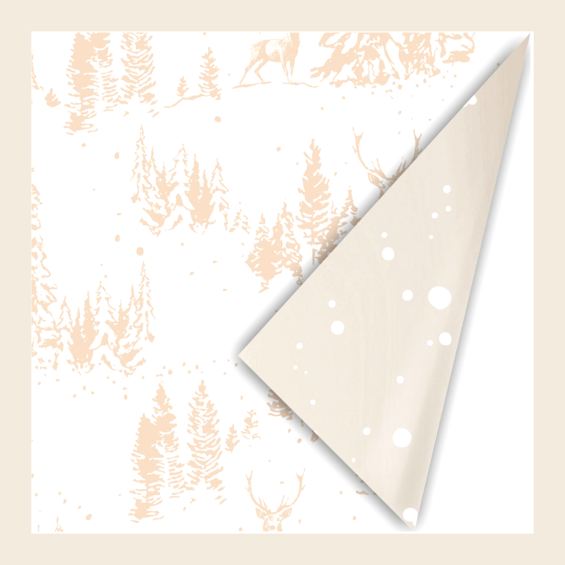 Cadeaupapier - Reindeer forest natural