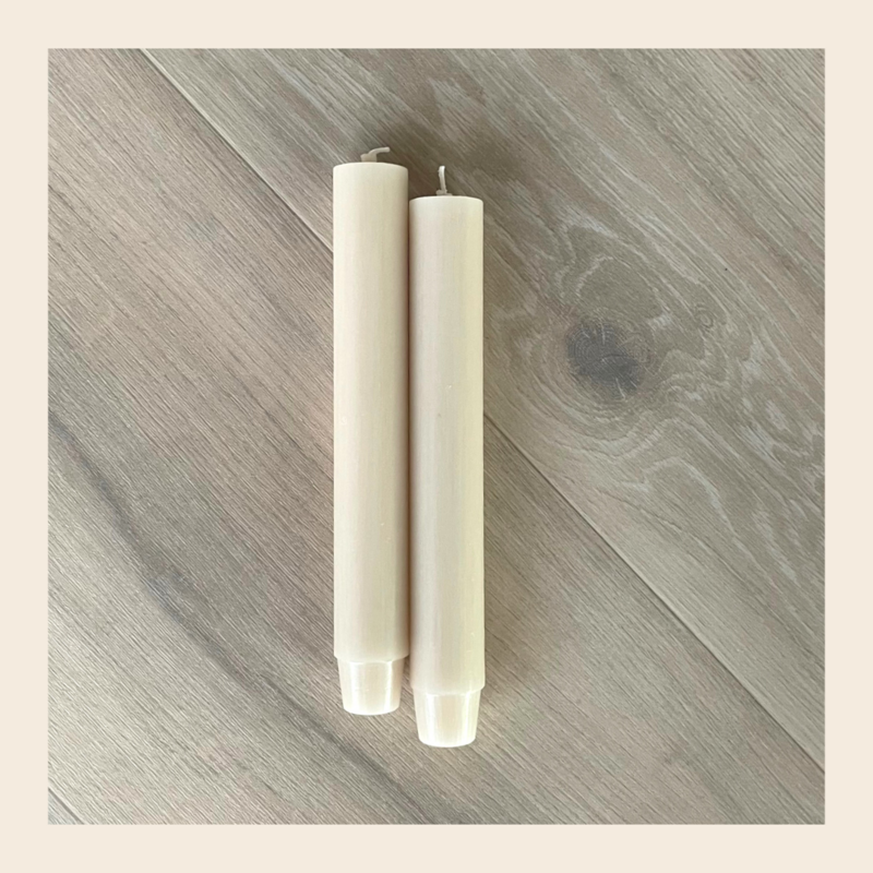 Dikke dinerkaars - Ivory cream 12u