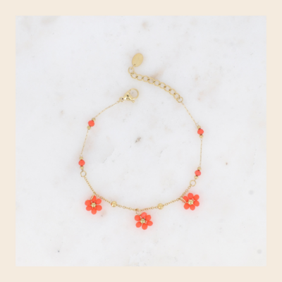 Armband Fleur - koraal