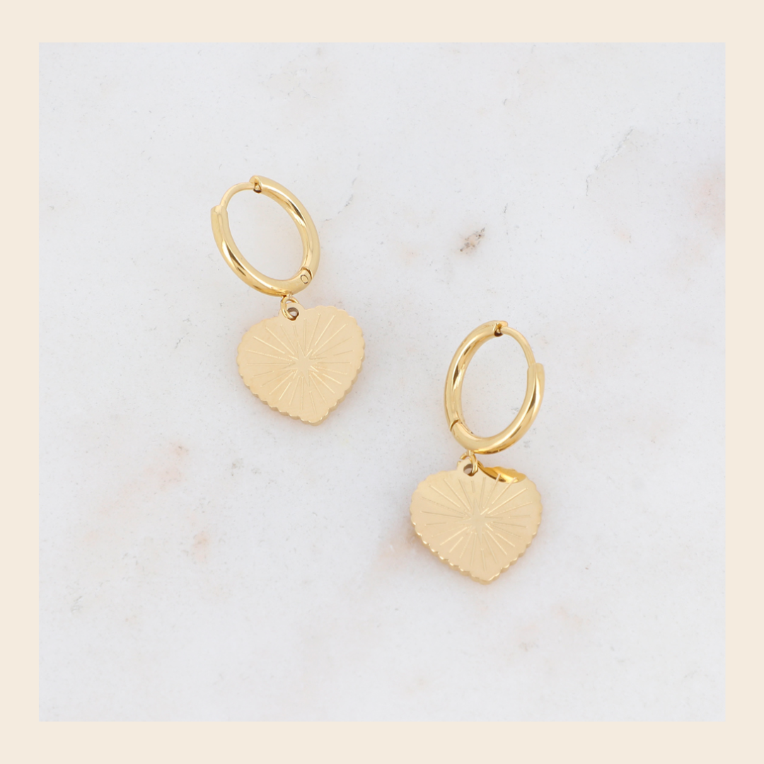 Oorbellen Hearts - goudkleurig