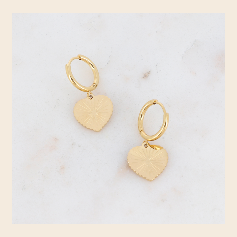 Oorbellen Hearts - goudkleurig