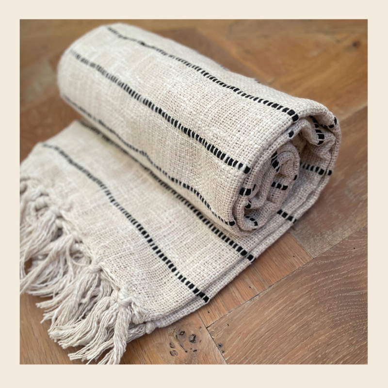 Plaid Lakhsmi - beige/zwart