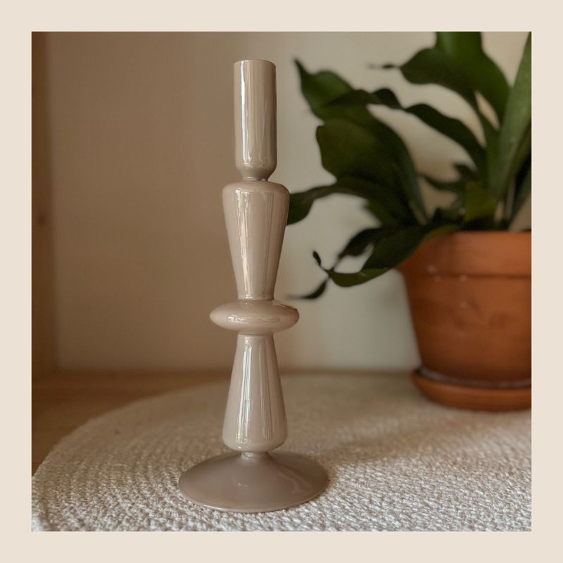 Glazen kandelaar Suzie - Sand brown