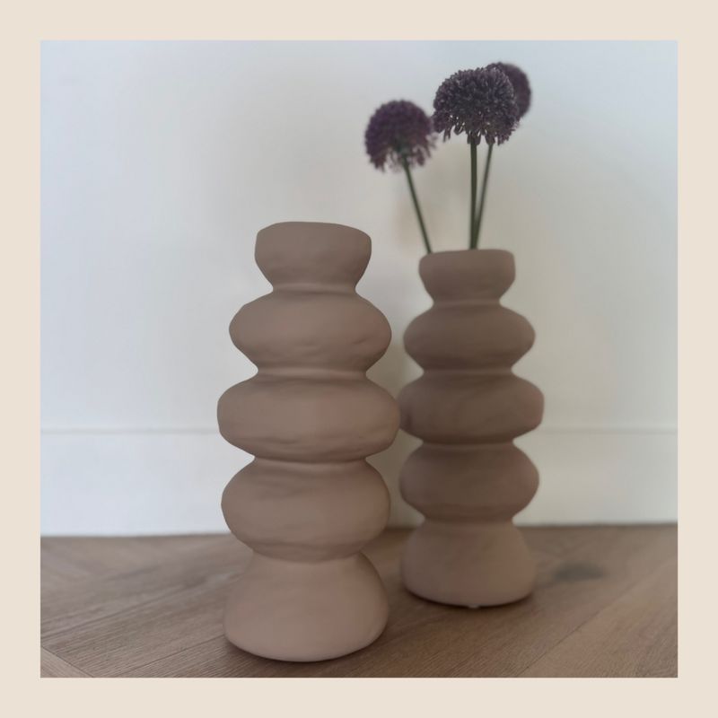 Beige stone vaas van Countryfield