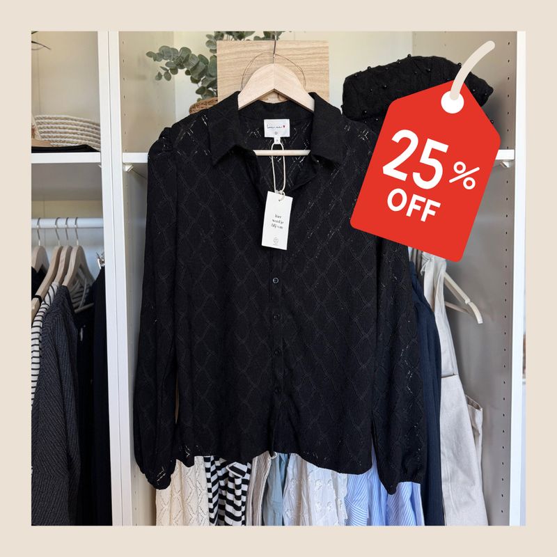 Kanten blouse van Zusss - zwart - maat L