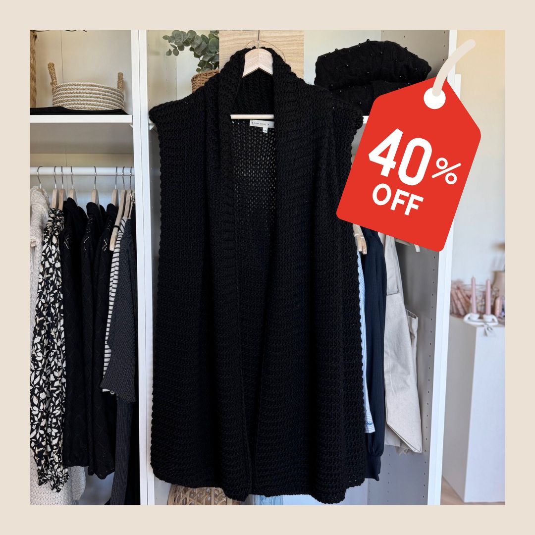 Mouwloos vest van Zusss - zwart - maat L/XL
