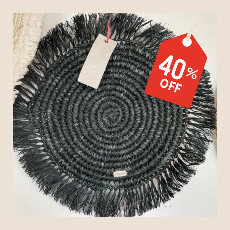Yoshiko placemat Jakarta - Zwart