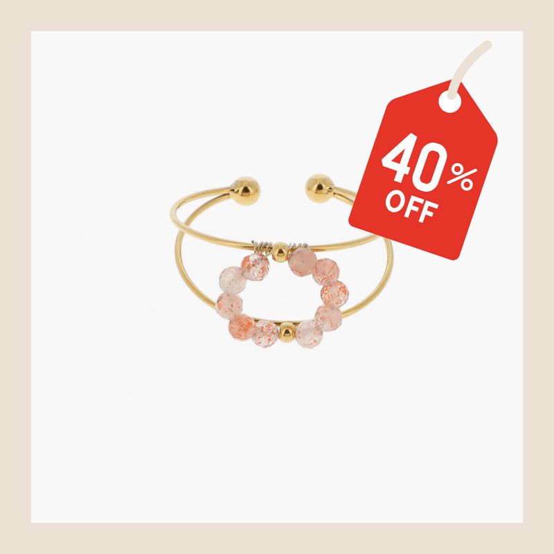 Ring - Elly roze goudkleurig