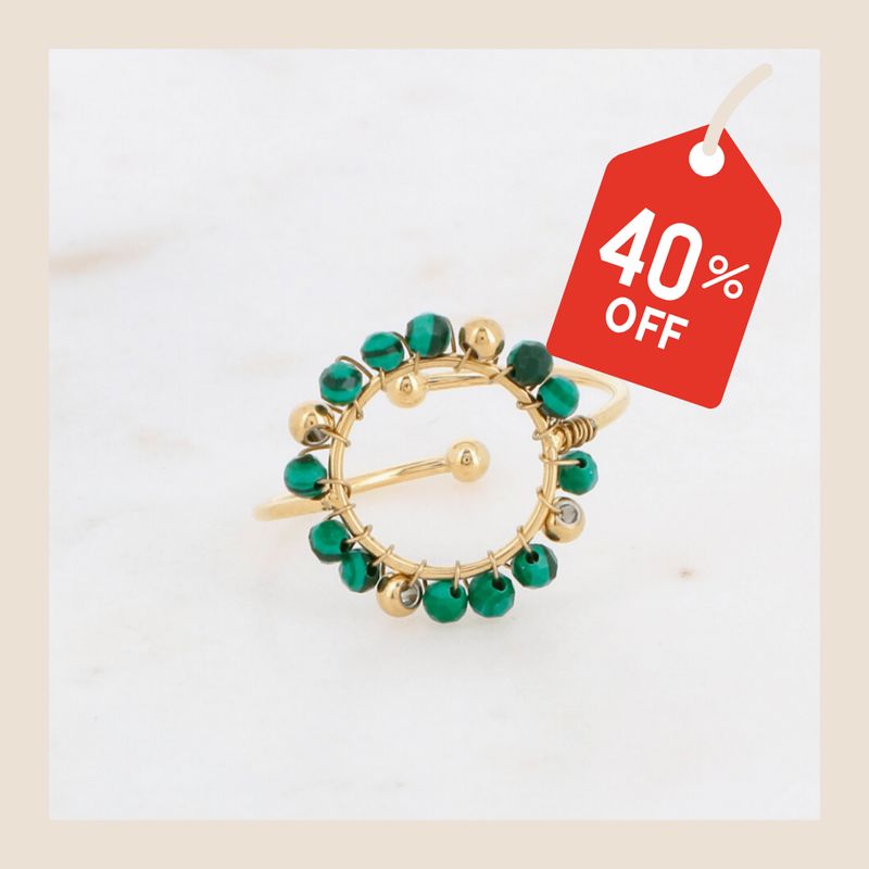 Ring - Cercle green goudkleurig