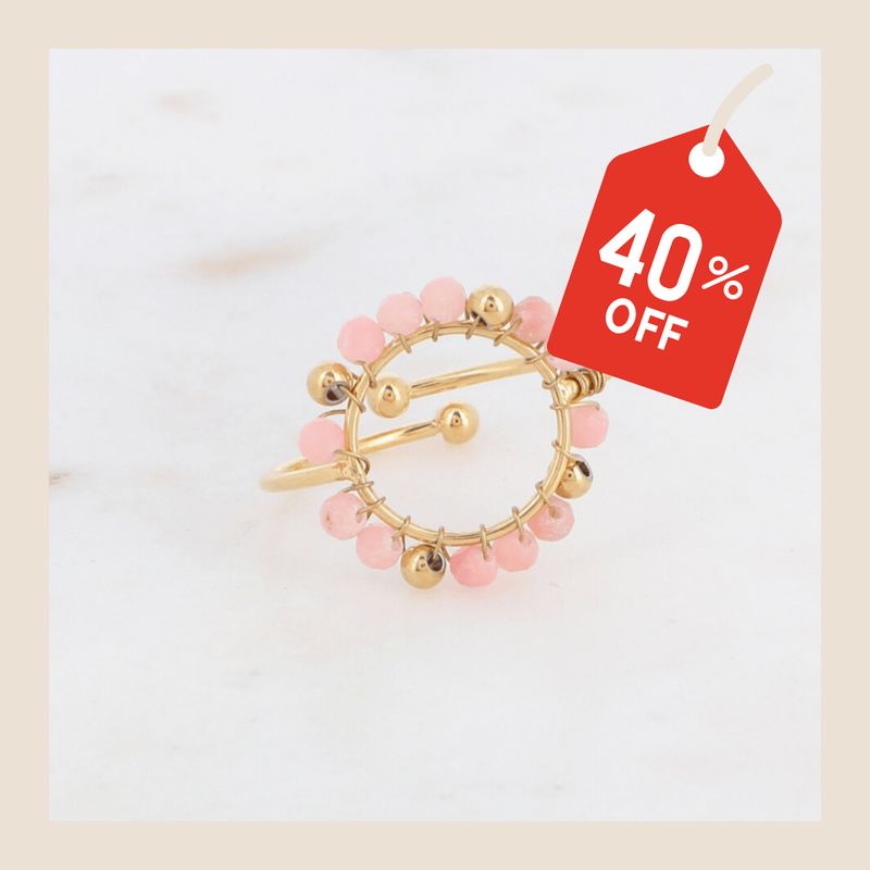 Ring - Cercle pink goudkleurig