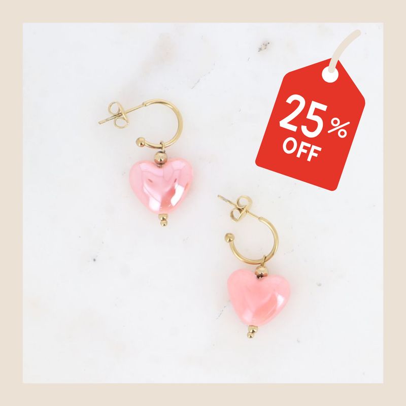 Oorbellen Love - roze