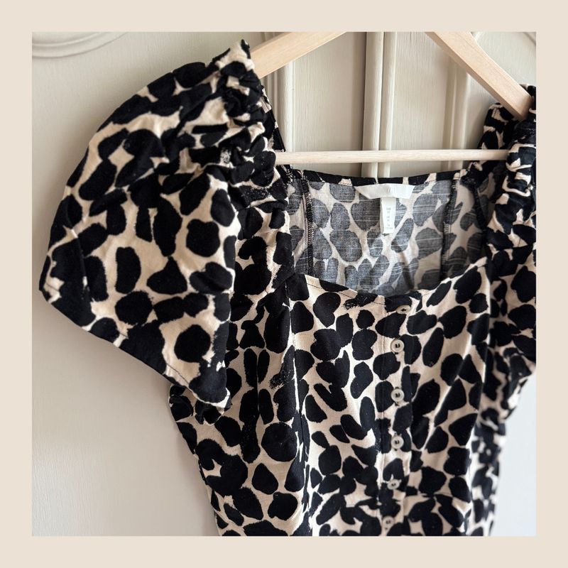 Preloved Linnenlook t-shirt van H&M maat 38/40