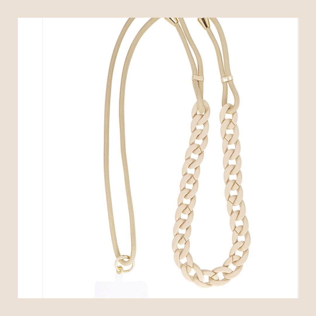 Telefoonketting met schakels - beige