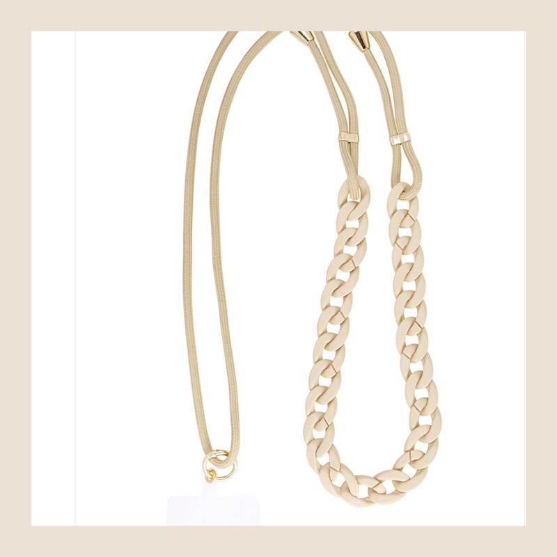Telefoonketting met schakels - beige