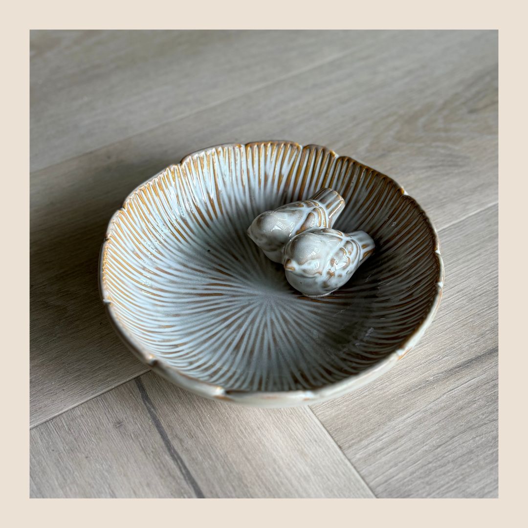 Vogelvoederschaal klein - off white
