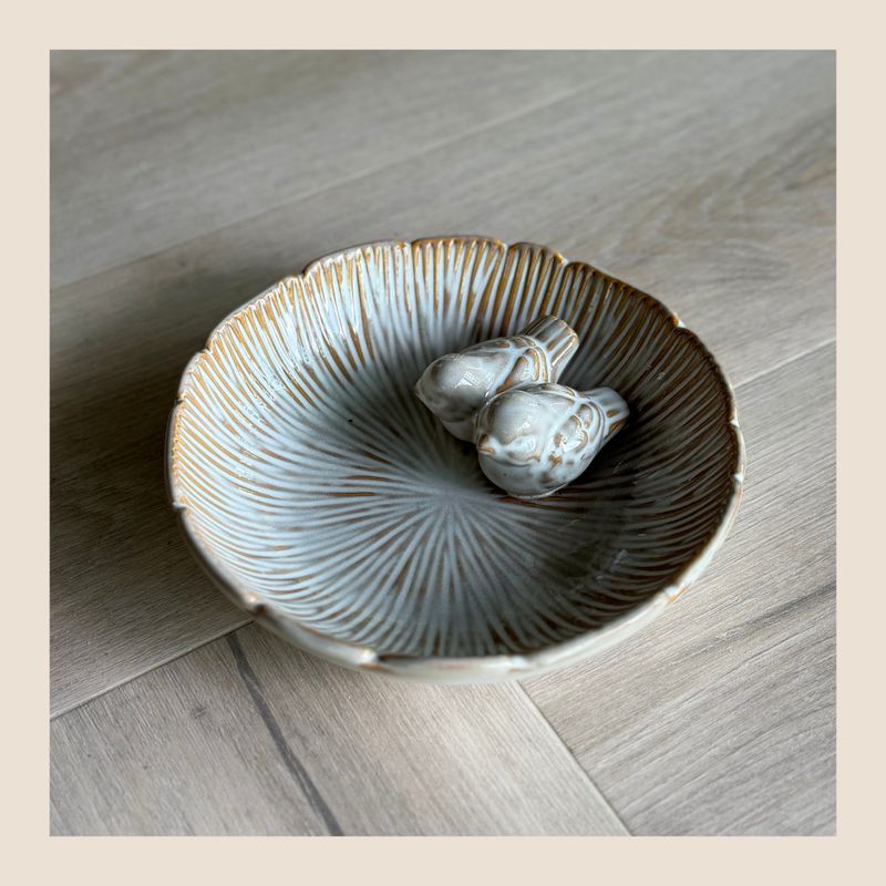 Vogelvoederschaal klein - off white