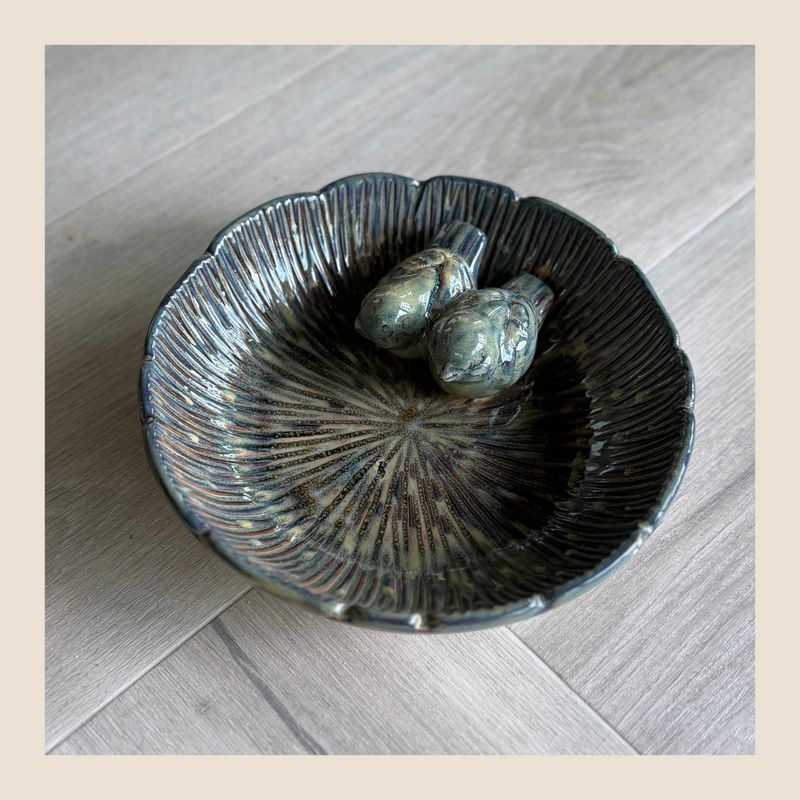 Vogelvoederschaal klein - bruintint