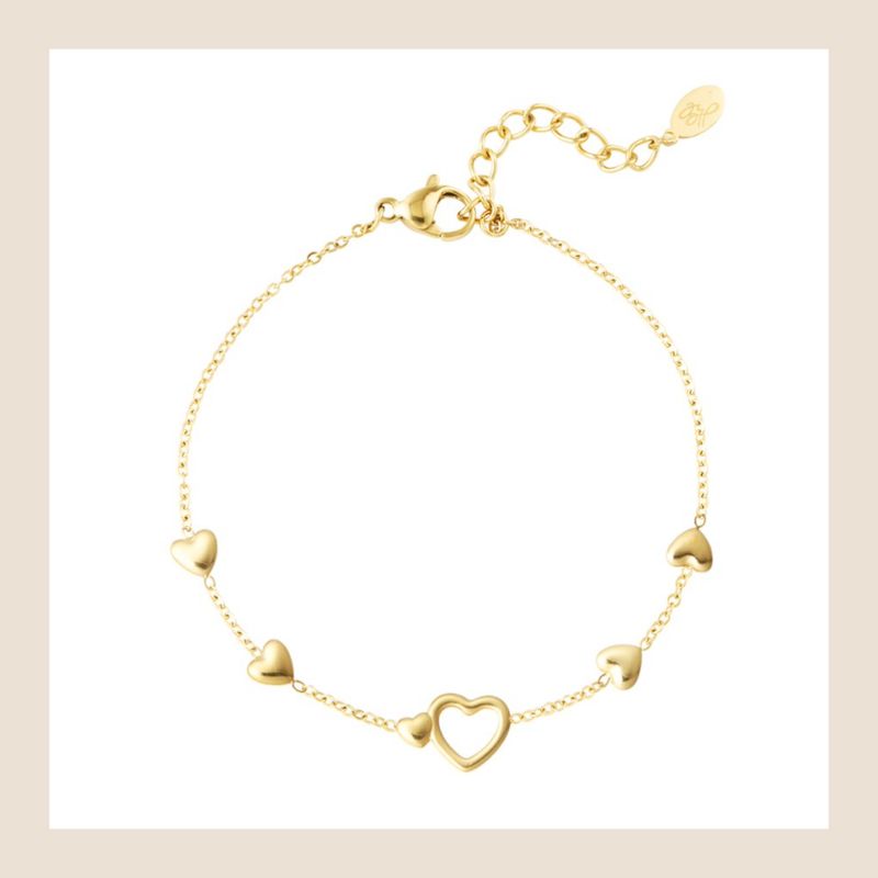 Armbandje Hearties - goudkleurig