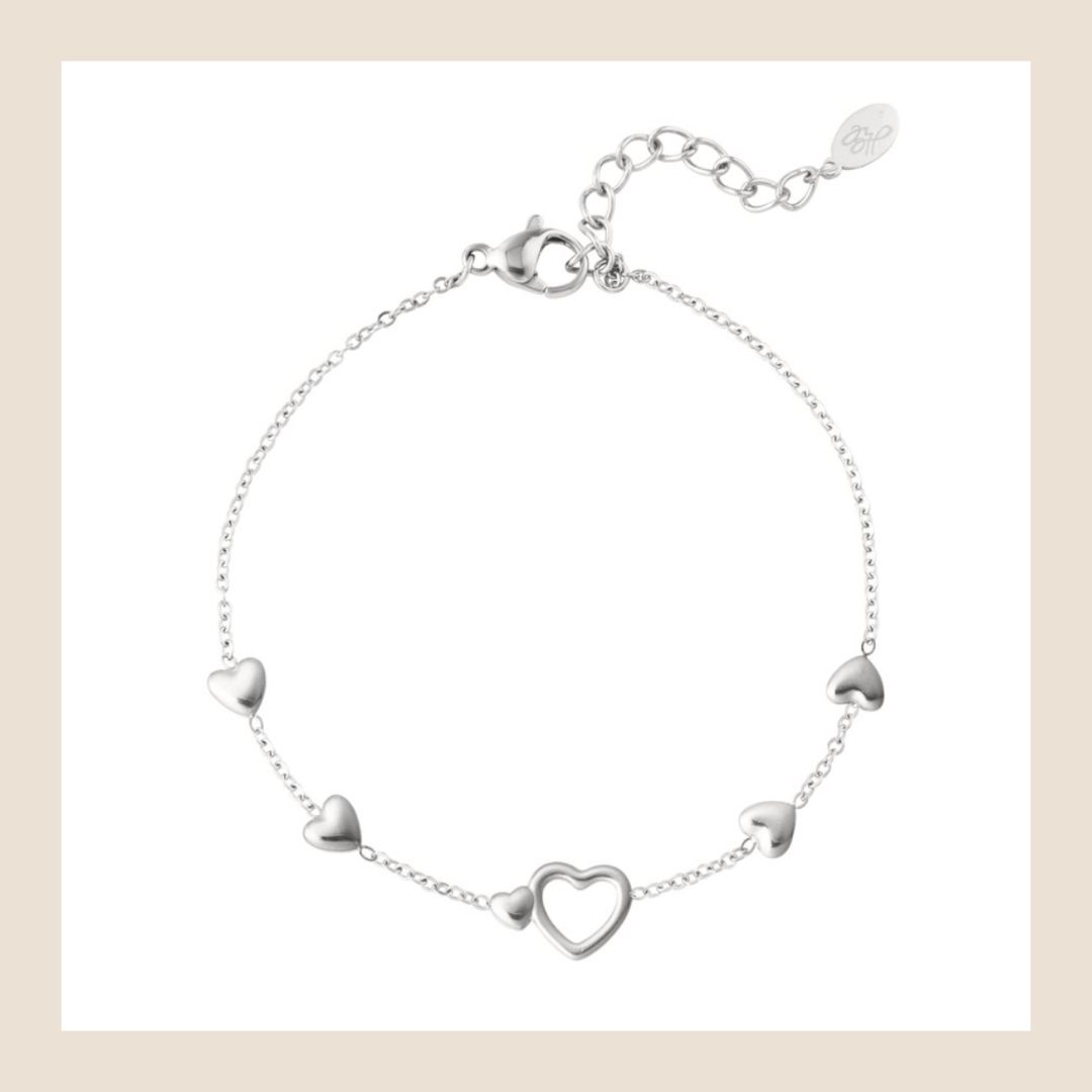 Armbandje Hearties - zilverkleurig