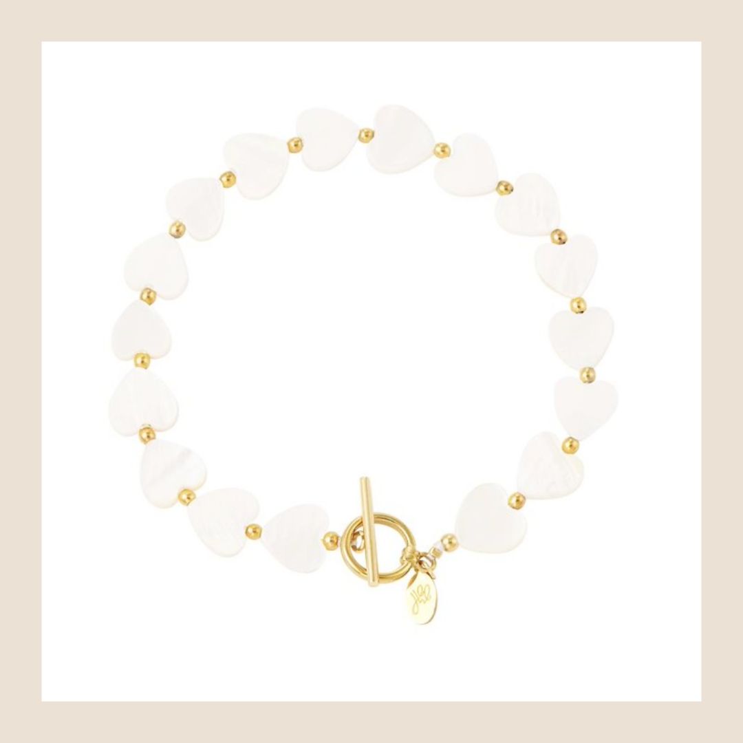 Armbandje - White hearts