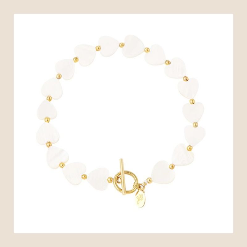 Armbandje - White hearts
