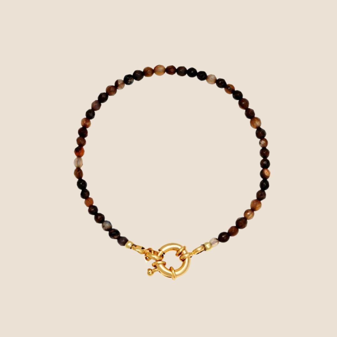 Armbandje - Roundy brown